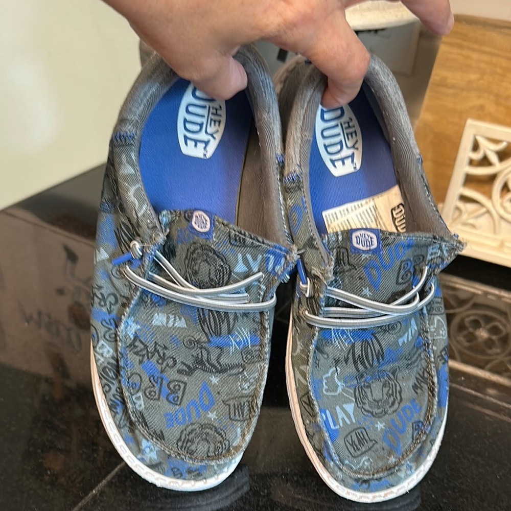 Hey Dude Kids' Gray and Blue Shoes